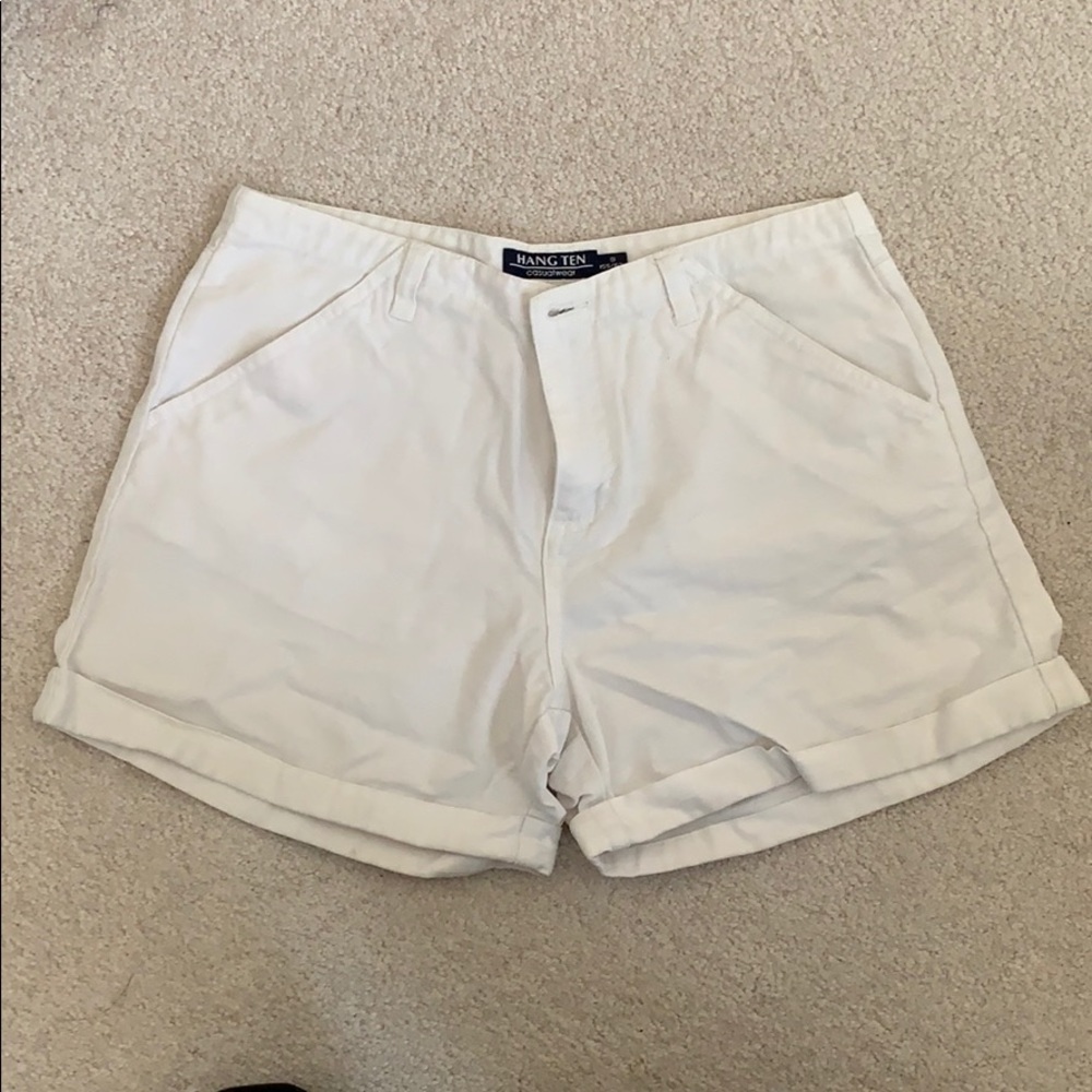 White Denim Cuffed Shorts by Hang Ten SZ S